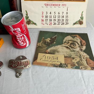 D974 Vintage Coca cola Advertising Calendars Radio, Caps, Openers