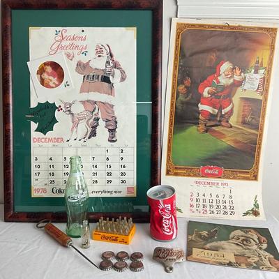 D974 Vintage Coca cola Advertising Calendars Radio, Caps, Openers