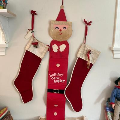 D990 Vintage 1945 Christmas Stockings and Decor