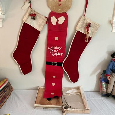 D990 Vintage 1945 Christmas Stockings and Decor