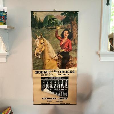 D994 Antique DODGE 1949 Advertising Poster Cochran's Garage Middletown, DE.