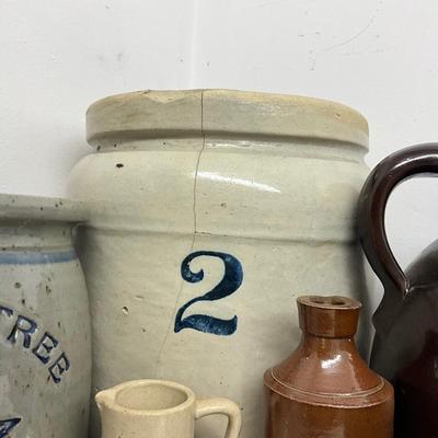 D1004 Lot of Vintage Crocks, and Jugs AS-IS