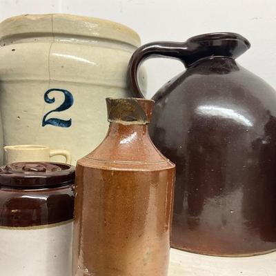 D1004 Lot of Vintage Crocks, and Jugs AS-IS