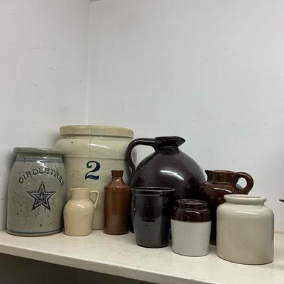 D1004 Lot of Vintage Crocks, and Jugs AS-IS