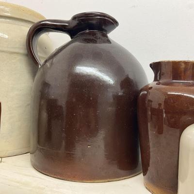 D1004 Lot of Vintage Crocks, and Jugs AS-IS