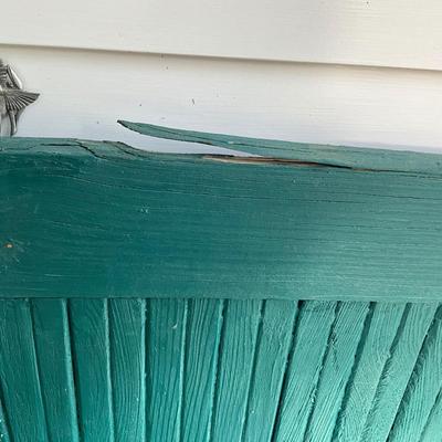 P1009 Vintage Green Painted Bench