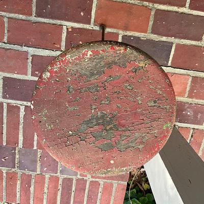 P1023 Antique Metal Wooden Seat Stool