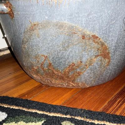 D1028 Large Gray Enamelware Pail and Bucket