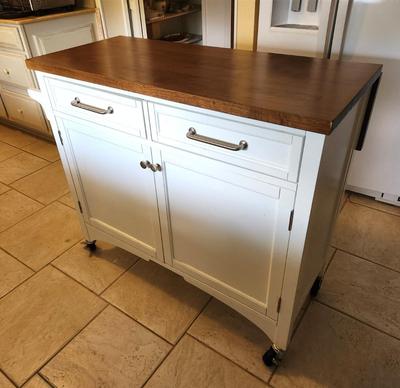 Lot #188 Contemporary Rolling Kitchen Island - good condition
