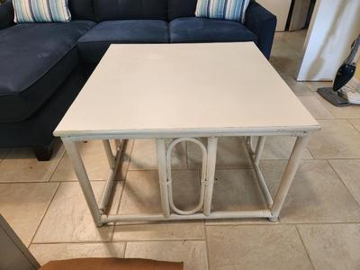 Lot #190 Vintage Rattan Side Table