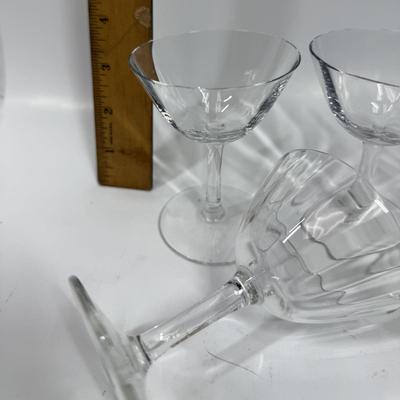 Set of 5 Vintage Champagne Glasses, Tall Sherbets