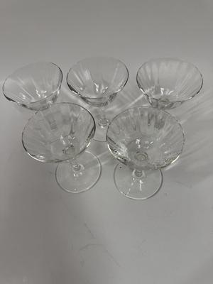 Set of 5 Vintage Champagne Glasses, Tall Sherbets