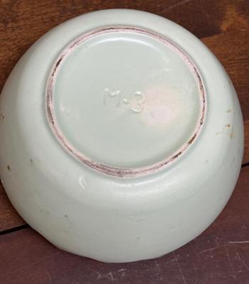 Eugene White Pottery Company California 1950s Fluted Rim High Glaze Mint Green Planter Vase Bowl Shape M3