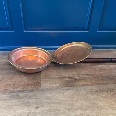 Vintage copper bed warmer
