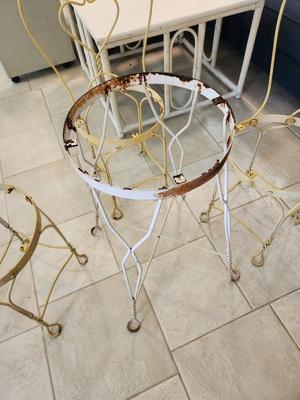 Lot #199 Vintage Ice Cream Parlor Table set with 3 Chairs