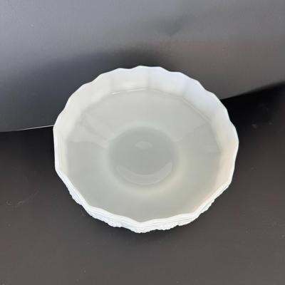 Anchor Hocking Fire King milk glass pedestal bowl