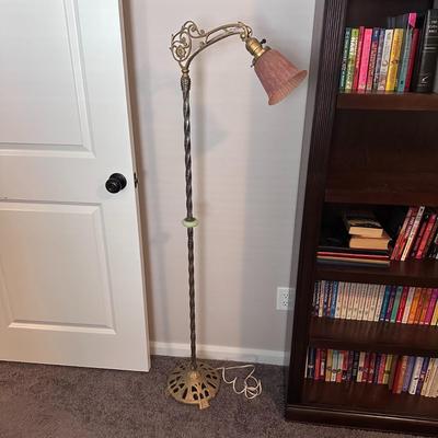 Antique Cast Iron Bridge Arm Floor Lamp