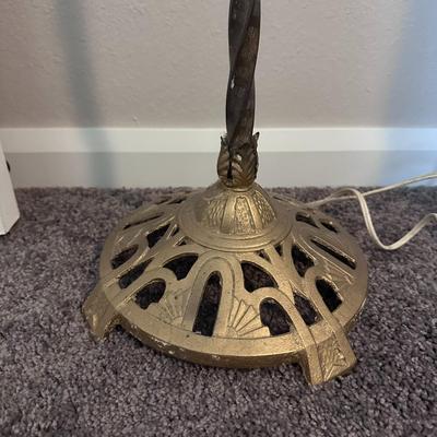 Antique Cast Iron Bridge Arm Floor Lamp