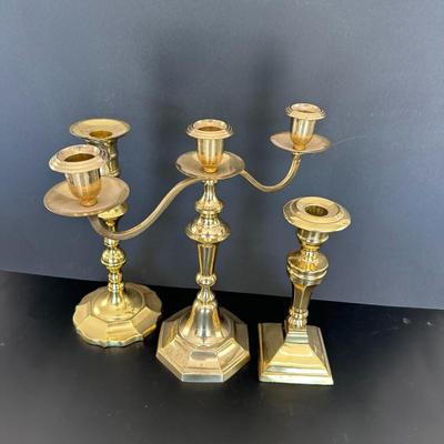 Lot of 3 - various design vintage candle holders