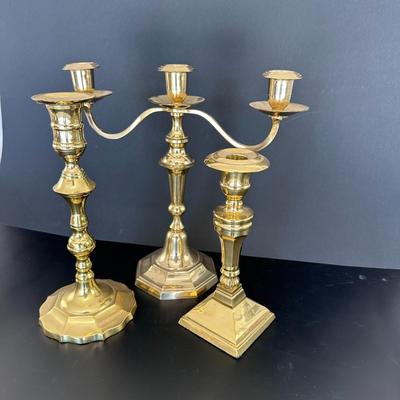 Lot of 3 - various design vintage candle holders