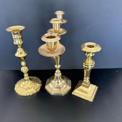 Lot of 3 - various design vintage candle holders