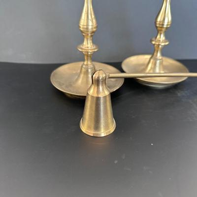 Pair of Matching Candle Holders and Snuffer