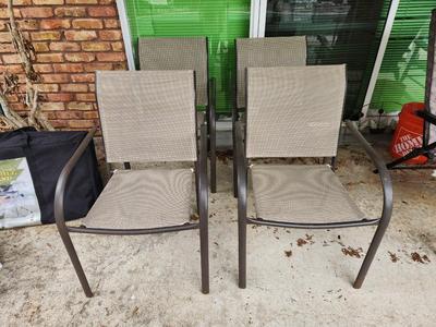 Lot #201 Lot of 4 Matching Patio Chairs