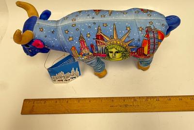 VTG 2000 Cow Parade Plush 8" Cow Big Apple New York Art Exhibit Cows Tag Stuffed