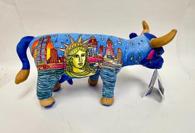 VTG 2000 Cow Parade Plush 8" Cow Big Apple New York Art Exhibit Cows Tag Stuffed