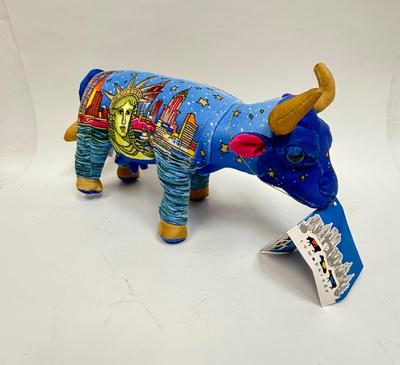 VTG 2000 Cow Parade Plush 8" Cow Big Apple New York Art Exhibit Cows Tag Stuffed
