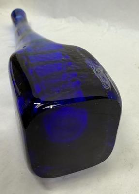 14" Vintage Tall Handmade Cobalt Blue Vase