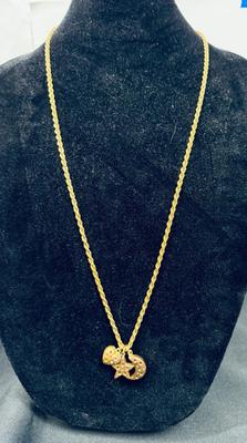 Lot of three gold tine fashion necklaces vintage jewelry