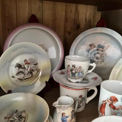 UBA1264 Large Lot of Children's China and Baby Dishes