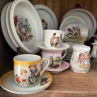 UBA1264 Large Lot of Children's China and Baby Dishes