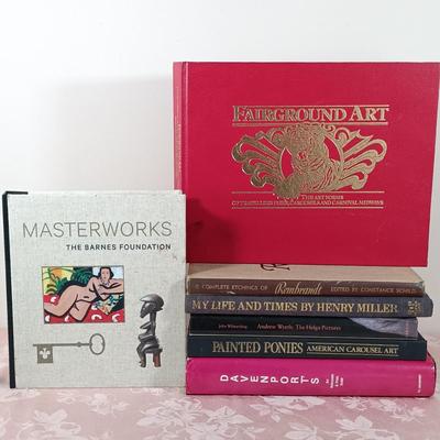 LOT 7: Art Related Coffee Table Books- Fairground Art, American Carousel Art, Henry Miller & More