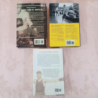 LOT 9: Collection of Boxing Books- The Life and Times of Sugar Ray Robinson, Bummy Davis vs Murder Inc., Jack Dempsey and Roaring 20s...