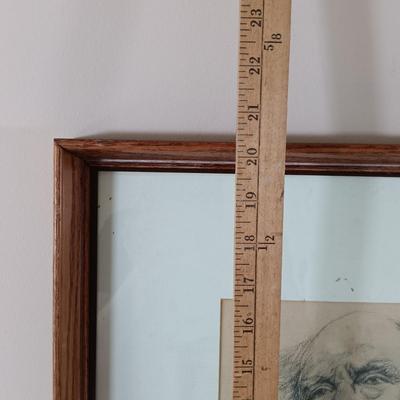 LOT 10: Framed Charcoal Sketch of a Man Signed A. Legros