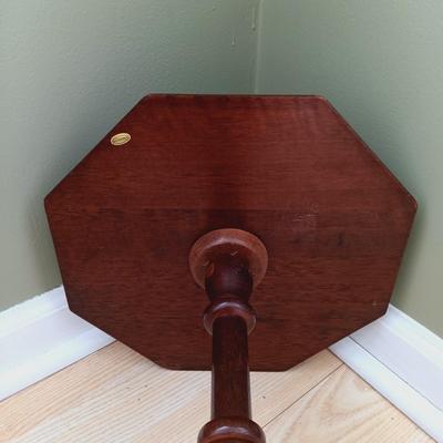 LOT 13: Old World Globe Made in Italy, Pottery Owl, Vintage Magnetic Travel Chess Set & Octogonal Side Table