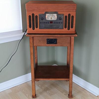 LOT 14: Crosley CR704 Entertainment Center with Side Table