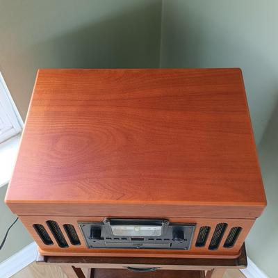 LOT 14: Crosley CR704 Entertainment Center with Side Table
