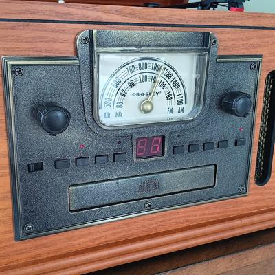 LOT 14: Crosley CR704 Entertainment Center with Side Table