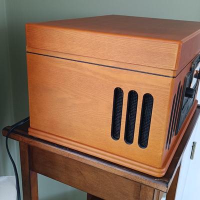 LOT 14: Crosley CR704 Entertainment Center with Side Table