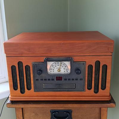 LOT 14: Crosley CR704 Entertainment Center with Side Table