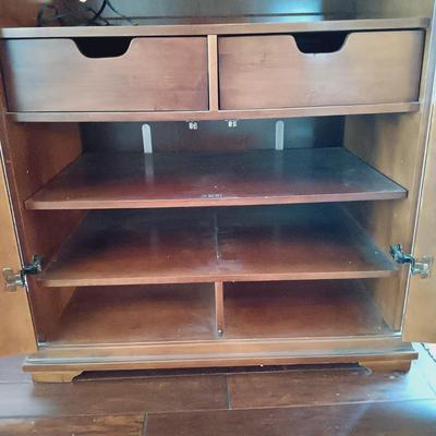 LOT 16: Wood Entertainment Center Cabinet