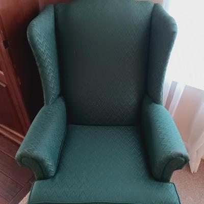 LOT 24: Cochrane Furniture Emerald Green Wingback Chair