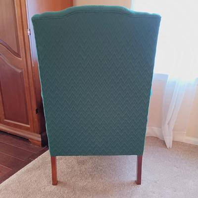 LOT 24: Cochrane Furniture Emerald Green Wingback Chair