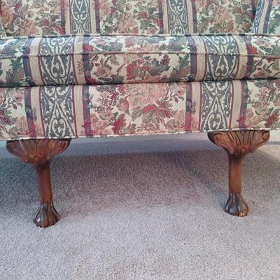 LOT 25: Cochrane Furniture Victorian-Style Camelback Sofa
