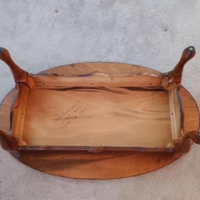 LOT 27: French Provincial-Style Armchair with Wood Coffee Table