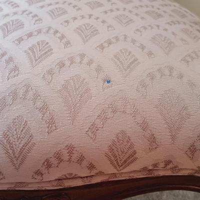 LOT 27: French Provincial-Style Armchair with Wood Coffee Table