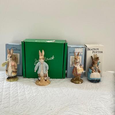 UBA1276 Lot of Four Beatrix Potter Beswick Bunny Figurines
